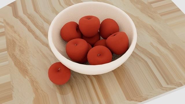 Rendered Still Life Bowl Of Apples